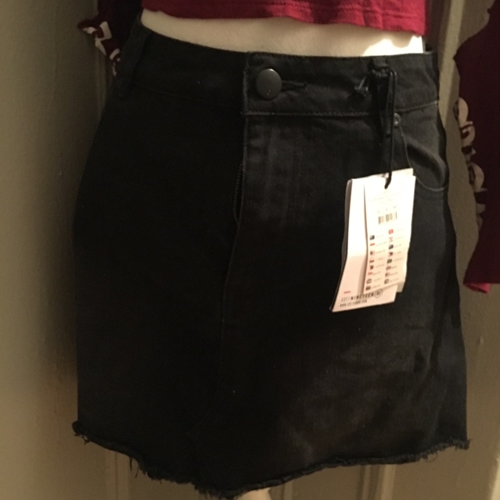 Black jean skirt